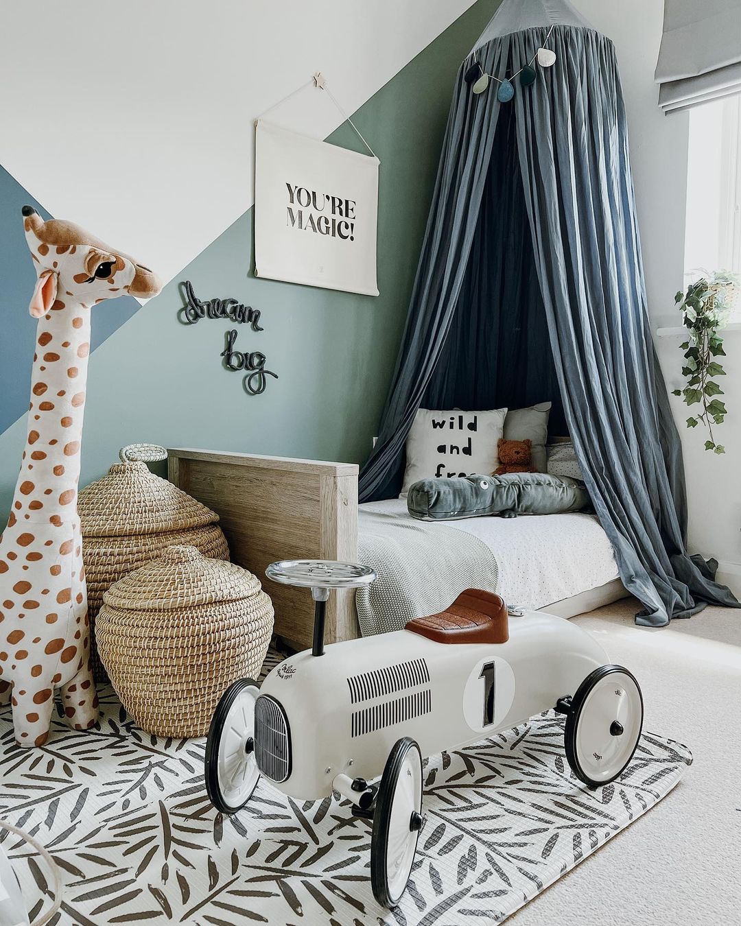 Grey and green bedrooms